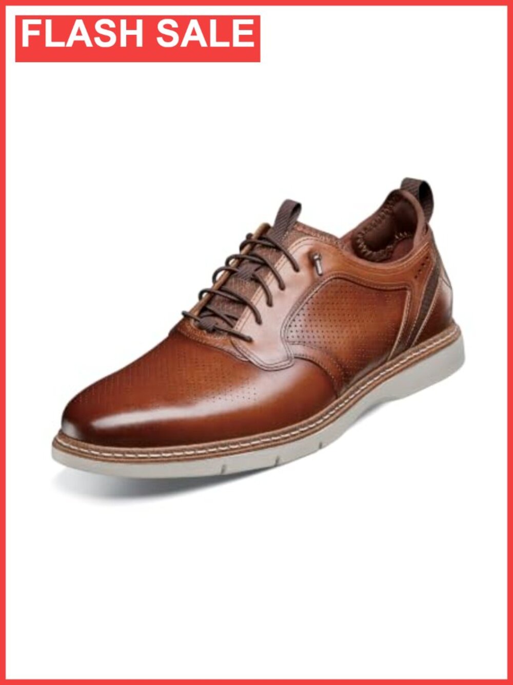 Men's Plain Toe Elastic Lace Oxford Leather Comfort Shoe